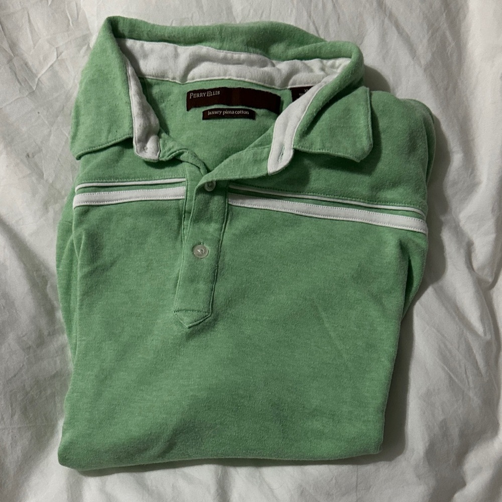 Perry Ellis Men's Polo in Fresh Green XL